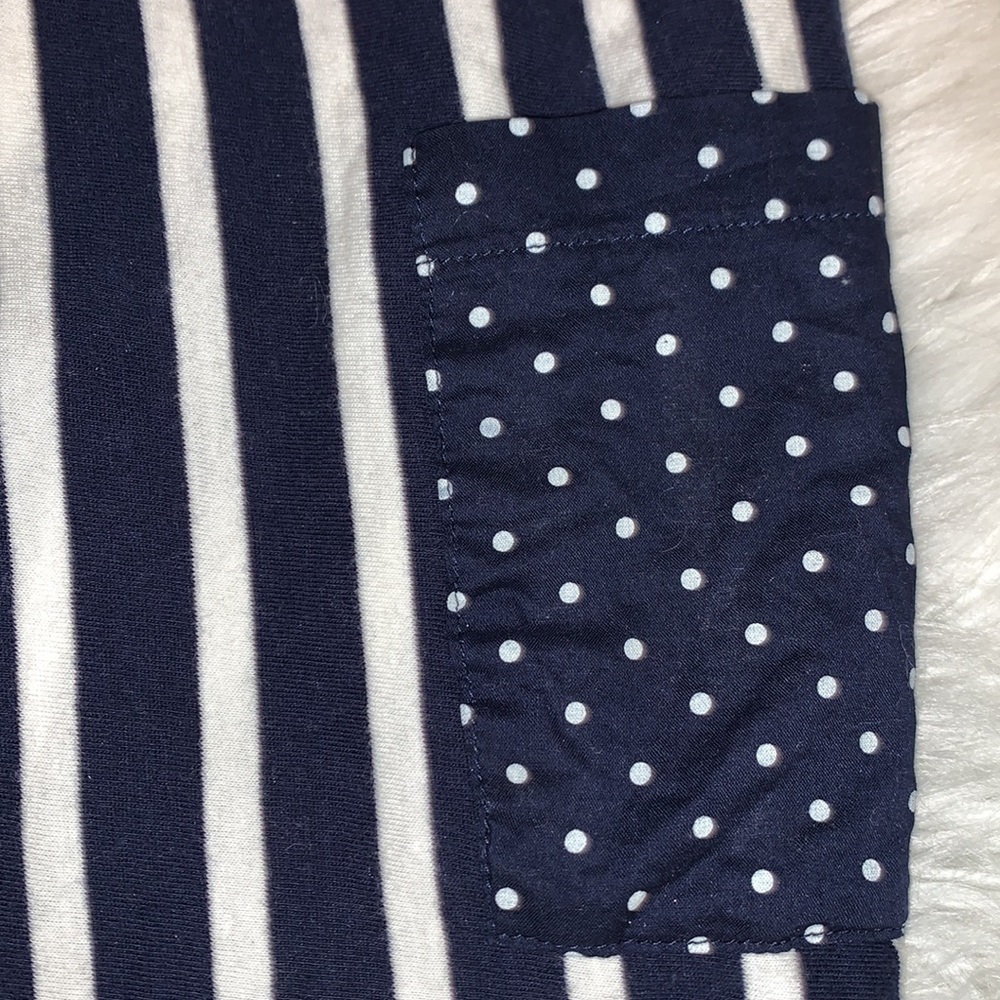 Gap 18-24M Striped Dress w/Polka Dot Trim Navy/White - Picture 2 of 8
